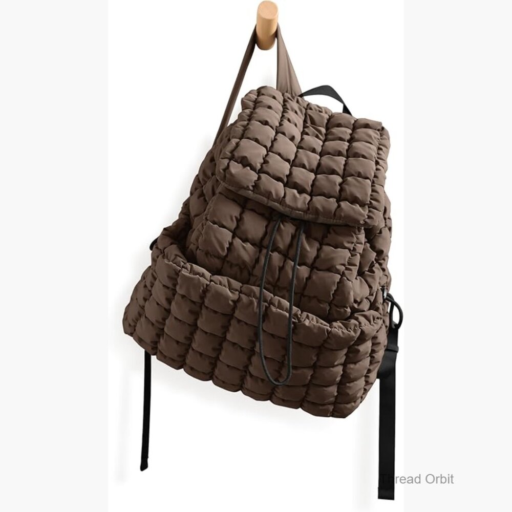 Lightweight Quilted Backpack with Padding Drawstr… - image 1